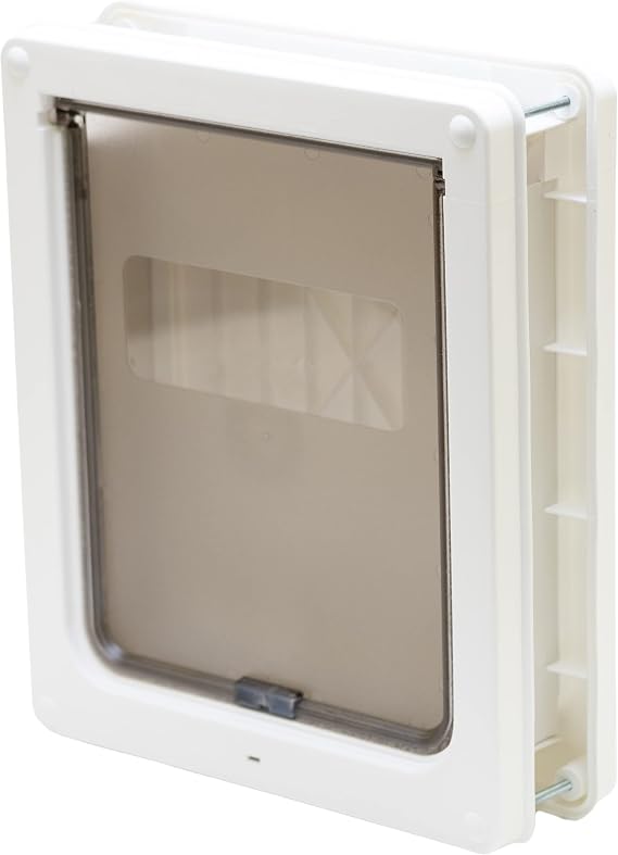 Closer Pets Lockable Medium Dog Door, Easy Fitting, Fast Installation, Extremely Durable, Tamper Proof, Silent, Convenient, Weatherproof, Draught Excluder - White (Formerly Dog Mate)