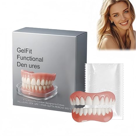 Den/tures Full Mouth,AdaptableFit Functional Den/tures,Soft Den/ture Reline Kit,False Teeth Set for No Teeth with Teeth Whitening Effect,Upper & Lower Fake Teeth,Clip-In Veneers,Lightweight,Easy Use