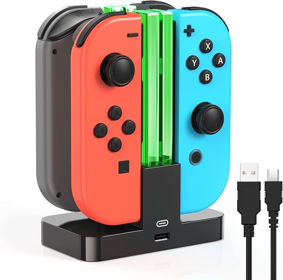 Switch Controller Charging Station for Nintendo Switch/OLED Joy Con Black