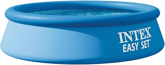 Intex Easy Set Swimming Pool 8ft x 24in / 244 x 61cm, Round Blue Garden Paddling Pool for Kids and Family, 1942L Water Capacity, Inflatable Top Ring, Strong 3-Layer Sidewalls