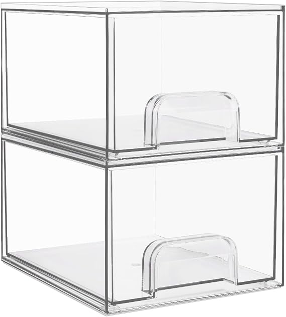 Vtopmart Set of 2 Stackable Makeup Organizer Drawers