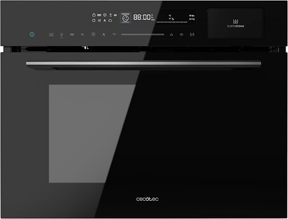 Cecotec Bolero Hexa MWS704500 Glass Black Integrable Microwave Oven 60 x 45 cm. 3000W, 50L Capacity, 20 Functions with Full Steam, Eco Mode, Defrost, Steam EasyClean, Electronic Timer