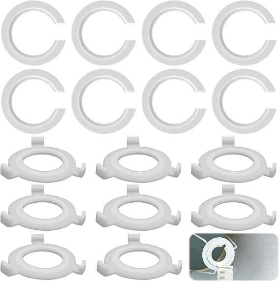 Lampshade Reducer Ring, 16-Pack E27 to E14 Adapter Rings White, Lamp Shade Converter Kit, No Tools Needed for Secure Fit Fix Wobbly Shades DIY Lighting Repair for Home Lamps Chandeliers