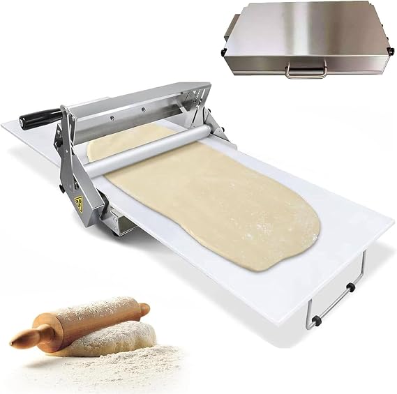 Folding Dough sheeter with 12"/15.5" Boards, Manual Dough Roller Machine, Adjustable Thickness 0.5-17.5mm/0.5-27mm, for Making Fudge Crust, Pizza Dough,RS101