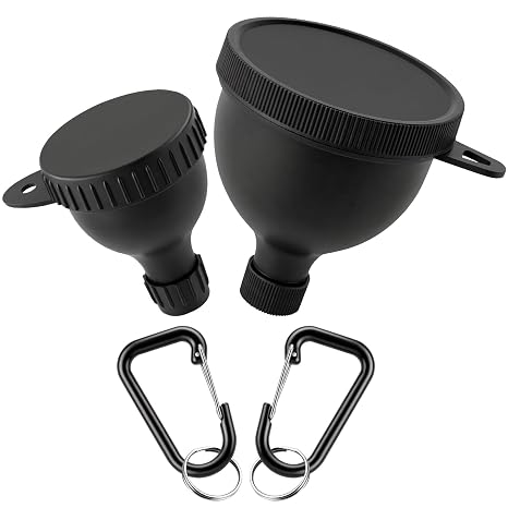 プロテインパウダー漏斗容器 2個 50ml+150ml ミニじょうご 小さなボトルに カラビナ付きサプリメント 旅行ガジェット 外出先でのフォーミュラディスペンサー付き ワークアウト/フィットネス用エンブドウ