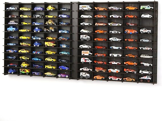 1/64 Ölçek Oyuncak Hobi Koleksiyon 100 Araçlık Set Model Oyuncak Araba Rafı-Eskitme Siyah