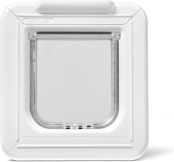 Cat Mate Elite Microchip Cat Flap with Timer for Small-Medium Cats, White