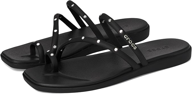 Crocs Damen Miami Studded Toe Loop Flache Sandale