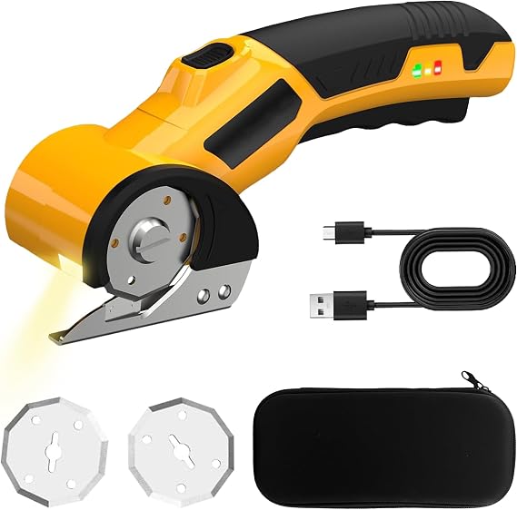 Cardboard Cutter 4V Electric Rotary Scissors Cordless with Safety Lock