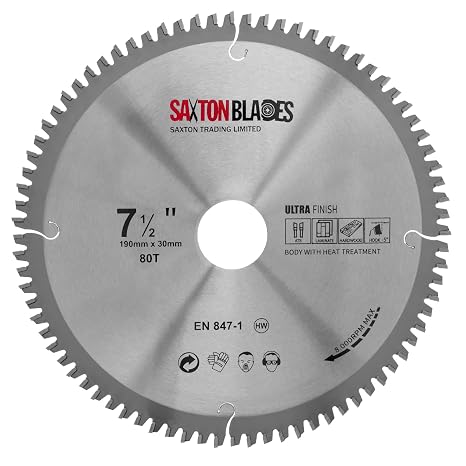 Saxton TCT Negative Rake/Hook Circular Blade 190mm x 80T