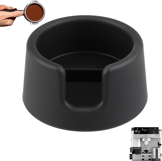 Coffee Tamper Base Compatible with Ninja Espresso Machine ES601 Coffee Fits Handle Portafilter, Silicone Black Tamping Station Fit for Ninja Luxe Cafe Accessories Anti-Slip(Black)