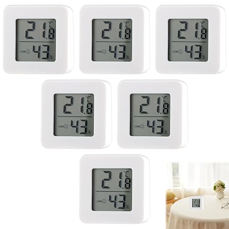 Digital Hygrometer Indoor LCD Room Thermometer Humidity Pack of 6