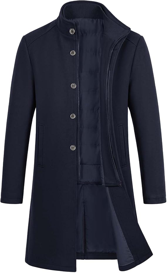 heekpek Men's 2-in-1 Winter Coat with Removable Vest for Business