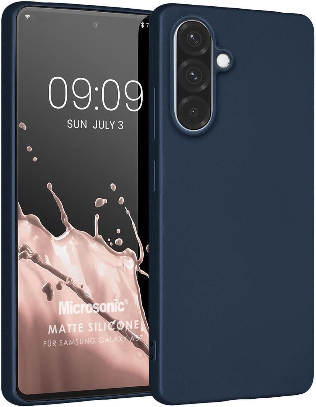 Microsonic Matte Silicone Samsung Galaxy A57 için Kılıf Lacivert [Galaxy A57 ile Uyumlu Kılıf - Lacivert]