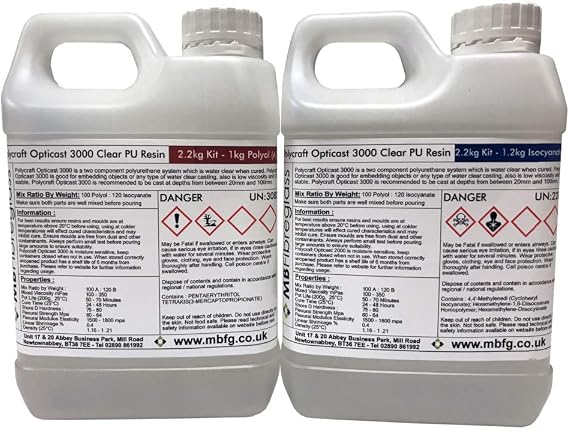 Polycraft OptiCast 3000 Water Clear PU Casting Resin - 2.2kg Kit