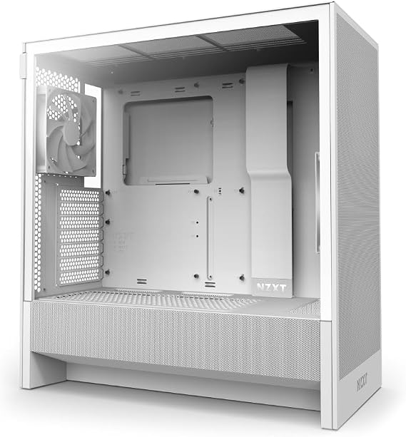NZXT H5 Flow - Compact ATX Mid-Tower PC Case - White