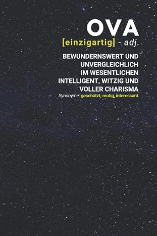 Ova (einzigartig) bewundernswert: Notizbuch inkl. To Do Liste | Das perfekte Geschenk | personalisiert mit dem Namen Ova | Geschenkidee | Geschenke | Name
