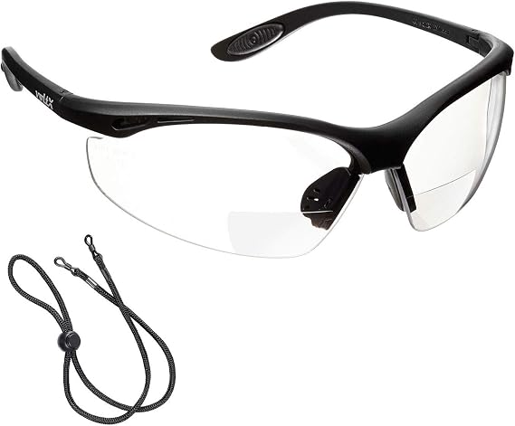 voltX CONSTRUCTOR, Bifocal Safety Glasses, +1.5 Clear Lens & Cord