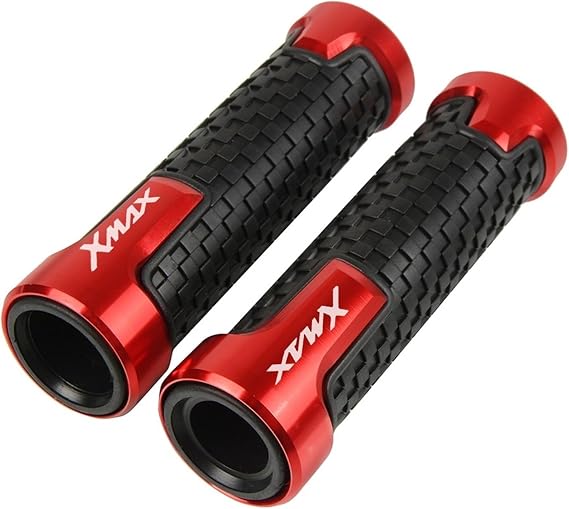 Universal With LOGO X-max Gold For Y&AMAHA Xmax300 Xmax 125 300 250 400 7/8'' 22mm Handle Grip Ends Motorcycle Ends Handlebar Grips (Color : Red)
