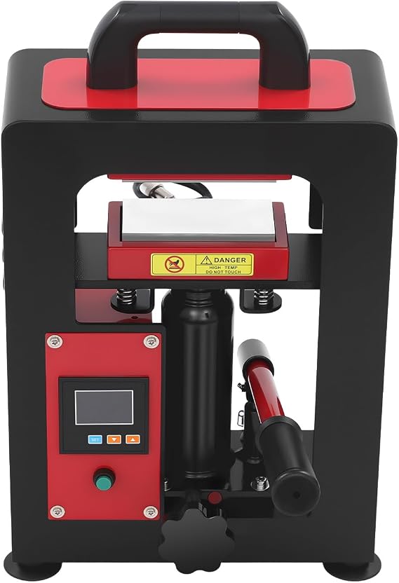 5t Hydraulic Press Machine 1200w Hydraulic Heat Press Machine Manual Hydraulic Press Machine with LCD 0-400℉ Dual Plates Heating Presser Extraction Extractor Equipment for DIY Leather Flower Plant