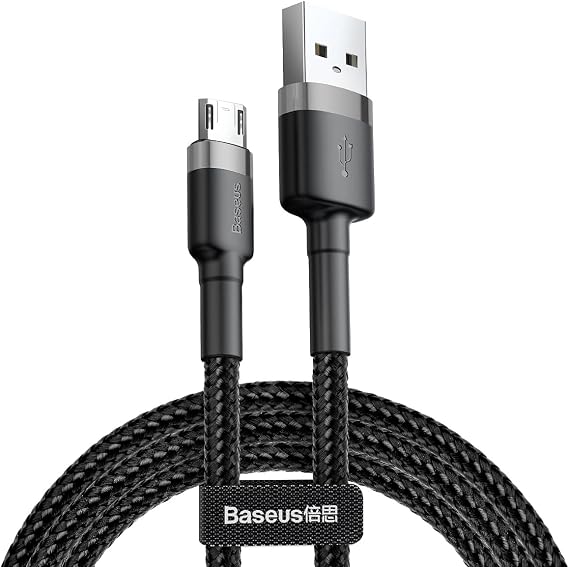 Baseus Cafule Series, Charging & Data Transfer Cable, Gray - Black, 1 m, 2.4 A, USB Type A & Micro USB