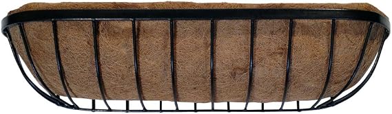 Garden Pride Trough Planter/Manger Planter - Made of plastic coated solid steel, pre-lined with coco liner. Wall mounted planter (30 inches long (76cm))