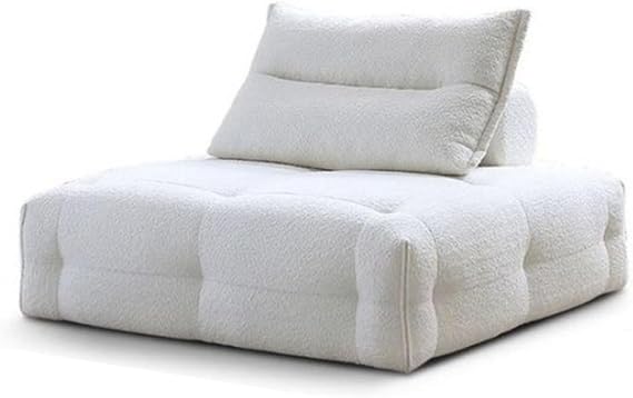 Single Sofa Couch, Modern Armless Single Square Sofa, Modular Sectional Accent Chair Sleeper Sofa Large Sectional Couch with Removable Back Cushion for Living Room 85cm
