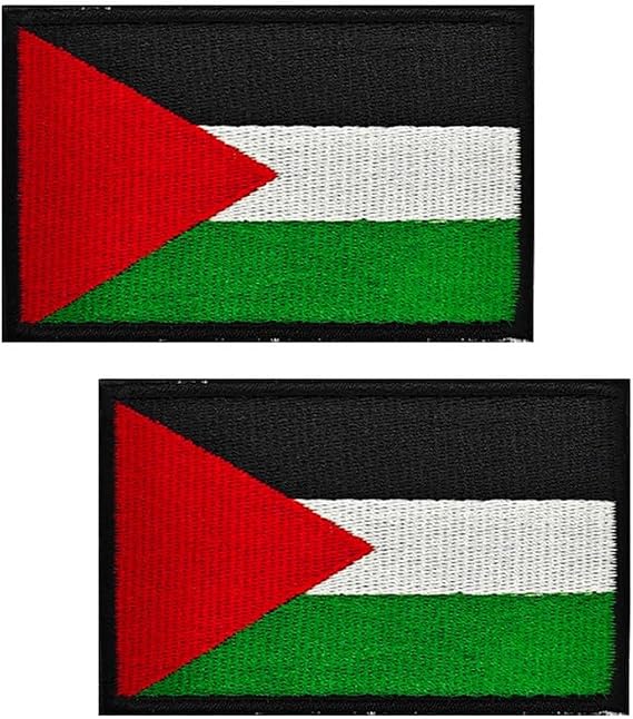2 PCS Palestine Flag Patch National Palestinian Flag Patches Palestine Patches Embroidered Patch Hook & Loop Sew on Embroidery Military Badge for Clothes Hat Backpacks Pride Decor