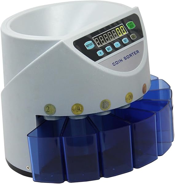 Automatic Coin Counter Machine - GBP Electronic Coin Sorter for Fast Batch Counting, 120 Coins/min, Efficient Currency Handling and Sorting Tool