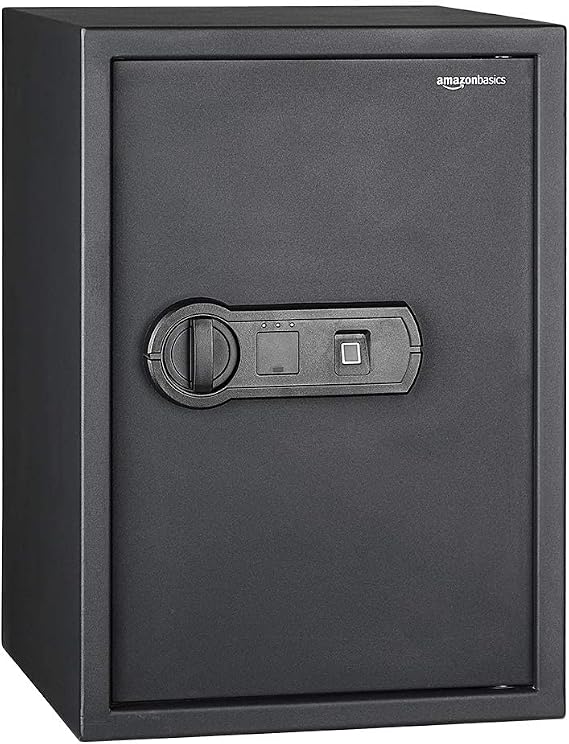 Amazon Basics Biometric Fingerprint Electronic Safe, 50 litres, Black