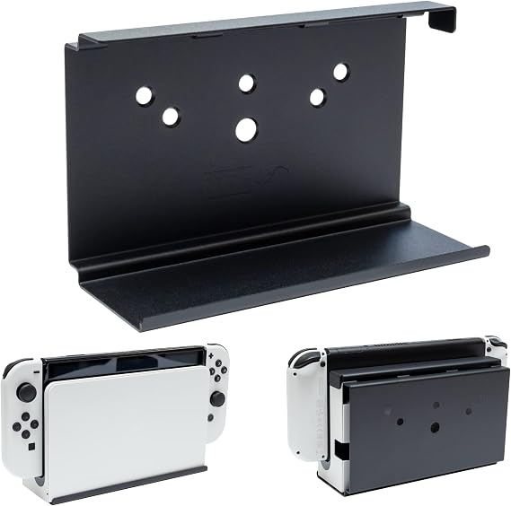 HIDEit Mounts Switch Wall Mount - US Steel Mount for Nintendo Switch and Nintendo Switch OLED securely stores your Switch