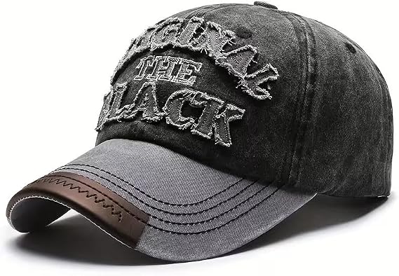 Valkyrie Original The Black Nakışlı Unisex Beyzbol Şapkası Vintage Eskitme Pamuk Ayarlanır Siyah Gri