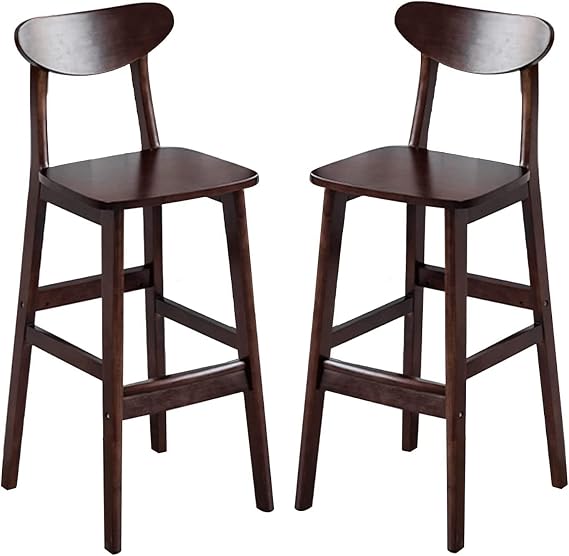 Modern Bar Stools Set Counter Height Dining Chairs Bar Stool Wood Frame Set of 2 for Kitchen Counter Stool Barstools Countertop Chair Stool(Wood,62cm)