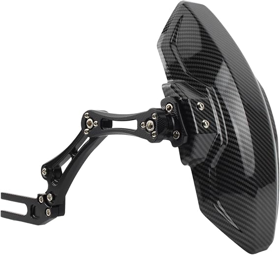 Motorbike Shield Mudguard Motorcycle Adjustable Rear Wheel Fender Imitation Carbon Fiber Mudguard Extender Parts Superbike Motocross Modified Accessories(Black)