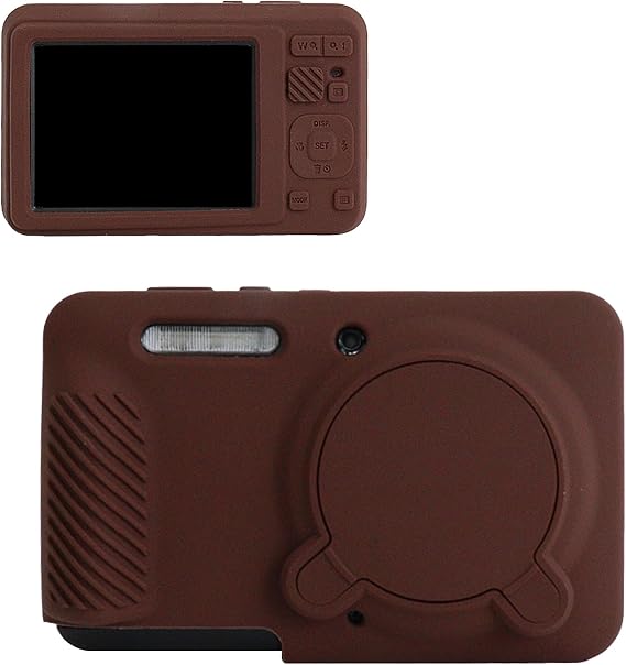 MUZIRI KINOKOO Silicone Case for Kodak PIXPRO FZ55 with Lens Cap - Coffee