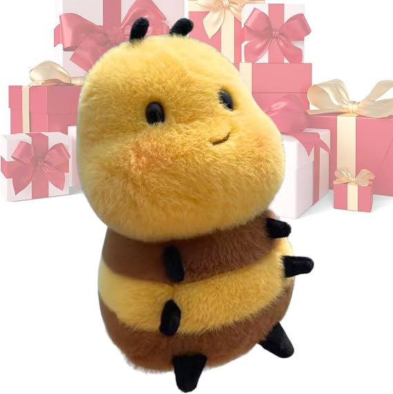 Cute Bee Plush Realistic Chubby Collectible Hugging Pillow Doll