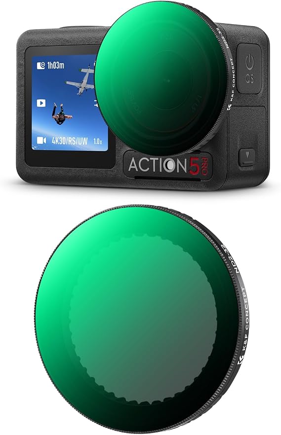 K&F CONCEPT Push in Fit Variable ND2-32 Filter for DJI Osmo Action 5 Pro