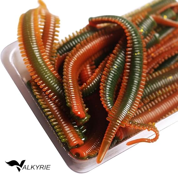Valkyrie 20 Adet Silikon Solucan Yem 8.5cm Esnek Yumuşak Yapay Balık Yemi – Spin & Tatlı Su Avı İçin