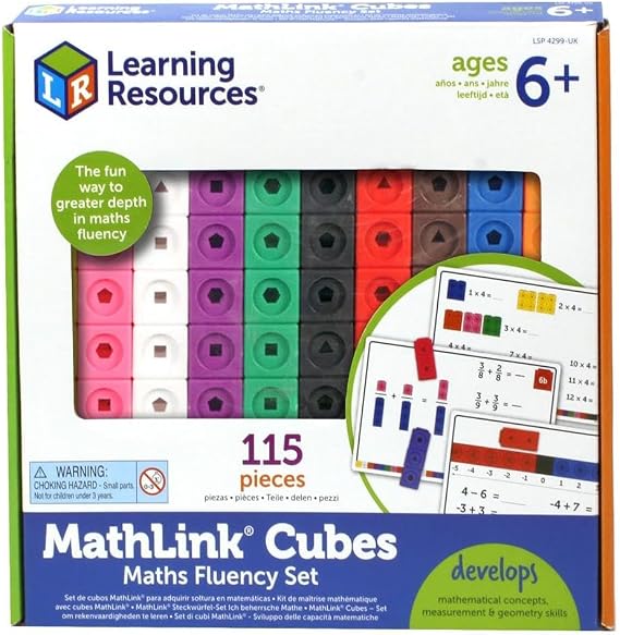 Learning Resources Ich Beherrsche Mathe MathLink Plug-In Cube Set from 6 Years Math Learning Logic Problem Solving