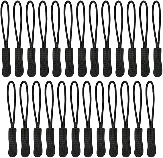 Lmyzcbzl Zipper Pulls Replacement, 25 Piece Zip Extension Tags, Non-Slip Zip Tags, Detachable Zip Extenders, Suitable for Clothing, Rucksacks, Luggage, Handbags, Jackets