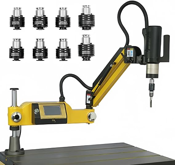 Electric Tapping Machine M3-M16, 360° Multi-directions Tapping Machine 0-312Rpm/Min, 8PCS Collets, Voltage AC 220V, for Machinery Manufacturing, Mould Machinery and Other Industries,220V