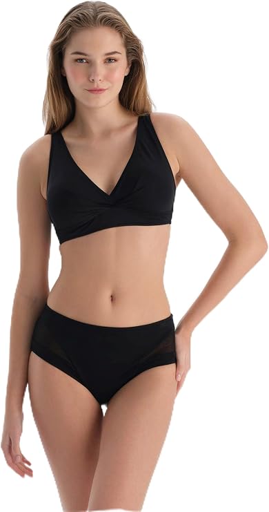 Dagi Tül Yüksek Bel Bikini Alt Siyah