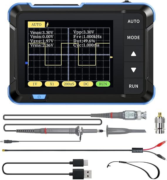 DSO152 Handheld Digital Oscilloscope Kit, Portable Automotive Oscilloscope,High Sampling Rate,200KHz Bandwidth, Auto/Normal/Single Trigger Function
