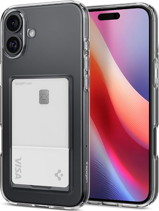 Spigen iPhone 16 Plus ile Uyumlu Kılıf Crystal Slot Kartlıklı Şeffaf Kapak - ACS08083 (Spigen TR Garantili)