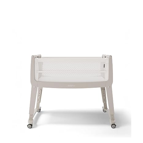 Snuz Pod Studio Next to Me Crib - Portable Lightweight Baby Bed with Zip on the Wall 3D Breathable Mattress and 6 Height Settings - Ideal Home and Travel Bed with Wheels Oslo