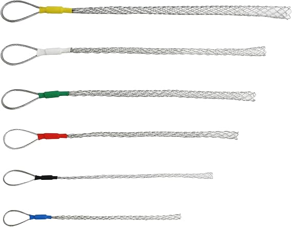 Cable Pulling Grip Sock Kit Galvanizing Steel Antislip Pipe Cable Wire Pulling Grips Lassos Set Flexible Eye Mesh Rope Set