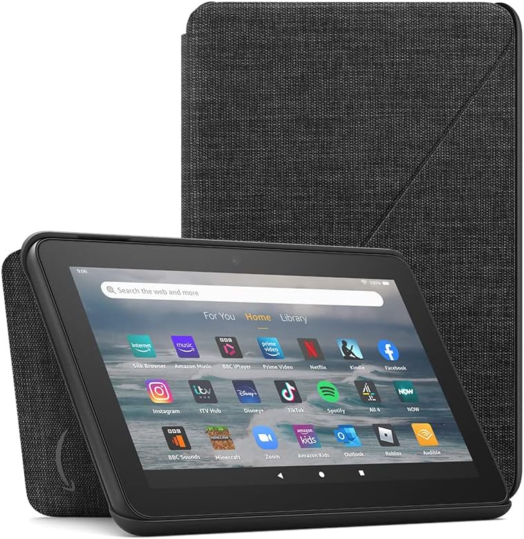 Amazon Fire 7 tablet Fabric Cover | Only compatible with 12th generation tablet (2022 release), Black