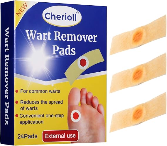 Wart Remover, 24 Pads Corn Complete Removal, Corn Remover, Foot Corns Remover Pads, Plantar Wart Remover for Hands, Feet, Face