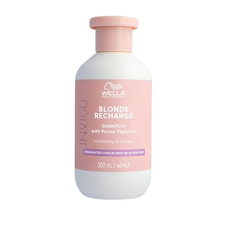 Wella Professionals Invigo Blond Recharge Shampoo – Revives and Maintains Cool Blonde Tone – Removes Yellowish Reflections, 300 ml