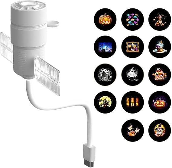 Halloween Hologram Projector,360 Dynamic Lantern Lamp,Haunted House Party
